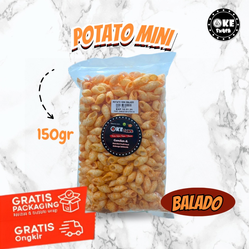

Kerupuk Snack Potato Mini Balado Camilan Kerupuk Potato Balado
