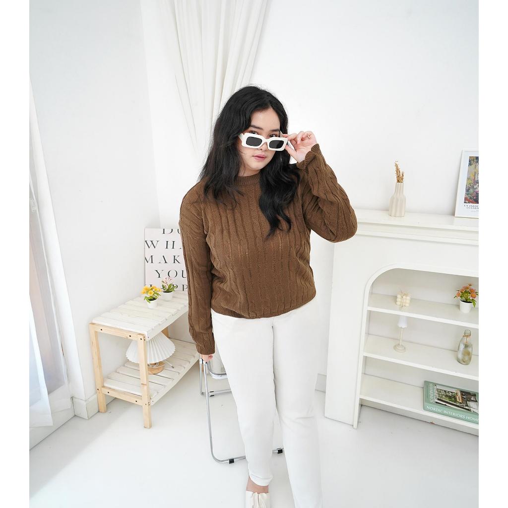 Cable Sweater Knit Oversize Fit to BB 100 Kg