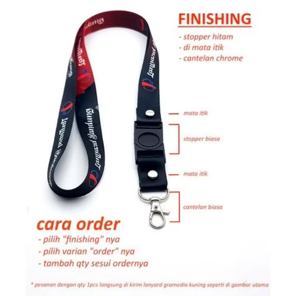 

lanyard Costum 2 cm cetak 2 muka