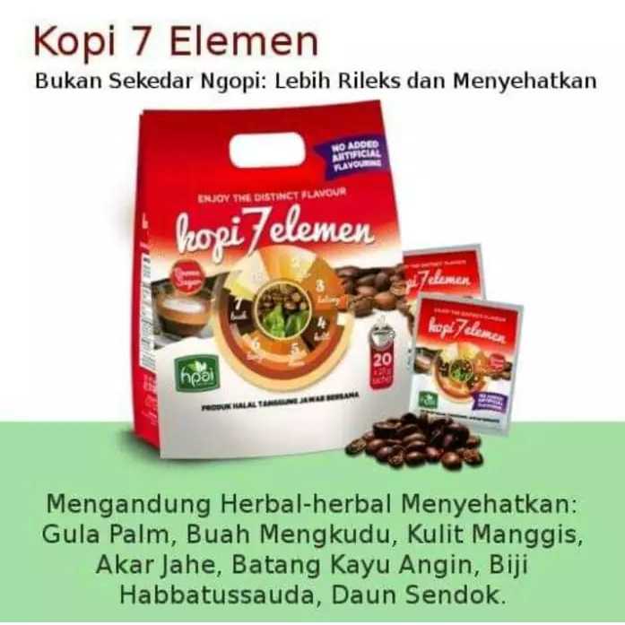 

Kopi Sevel 7 Elemen sehat menyegarkan badan rasa nikmat isi20 kemasan merah