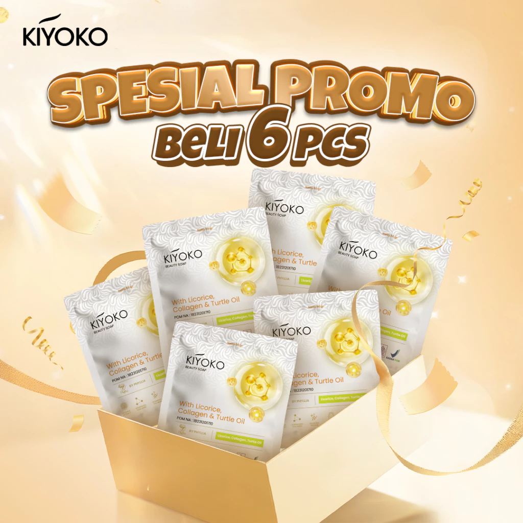 [PROMO 6 PCS] Kiyoko - Kiyoko Beauty Soap Sabun Pencerah, Sabun Flek Hitam, Memutihkan Wajah BPOM