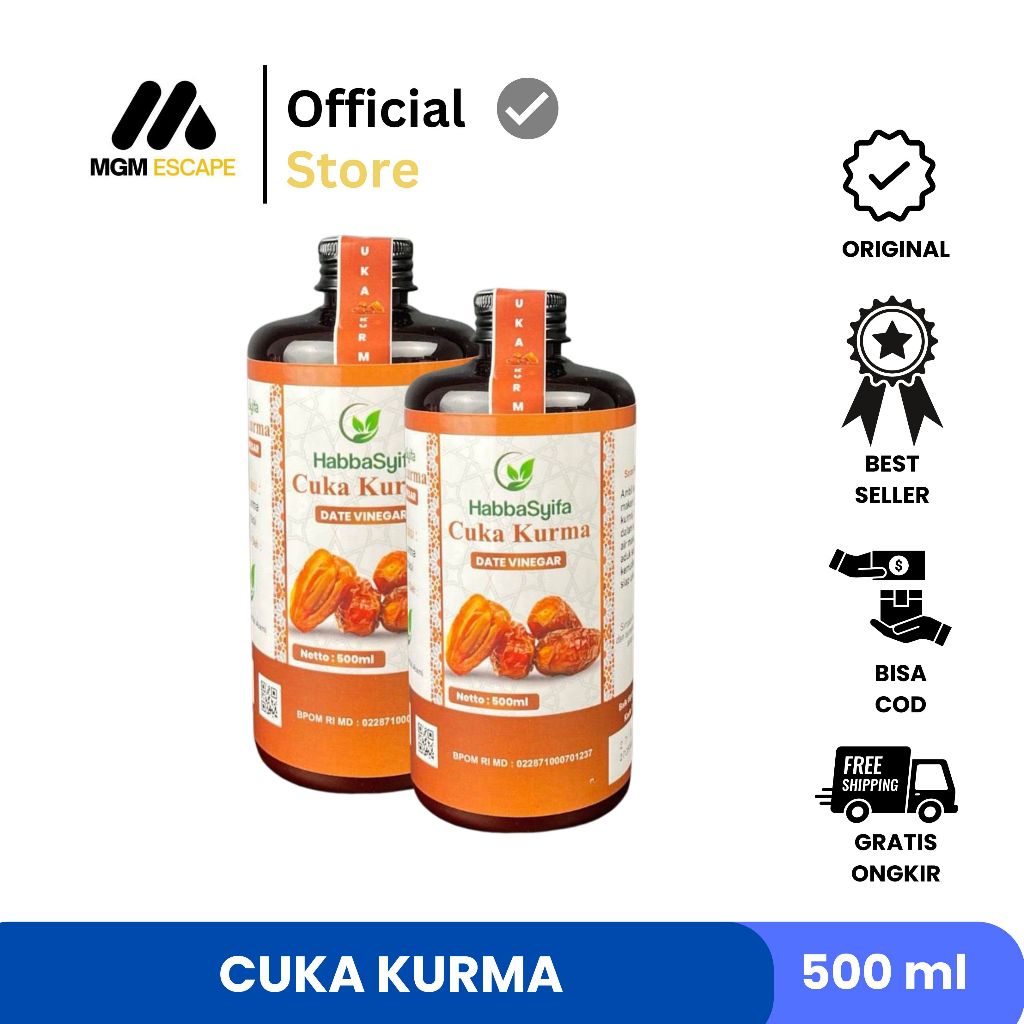 

Habbasyifa Cuka Kurma 500ml Minuman Herbal Alami Kaya Antioksidan & Nutrisi