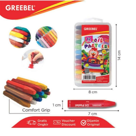 

GREEBEL Crayon 12 Warna / Oil Pastel GREEBEL 12 Warna