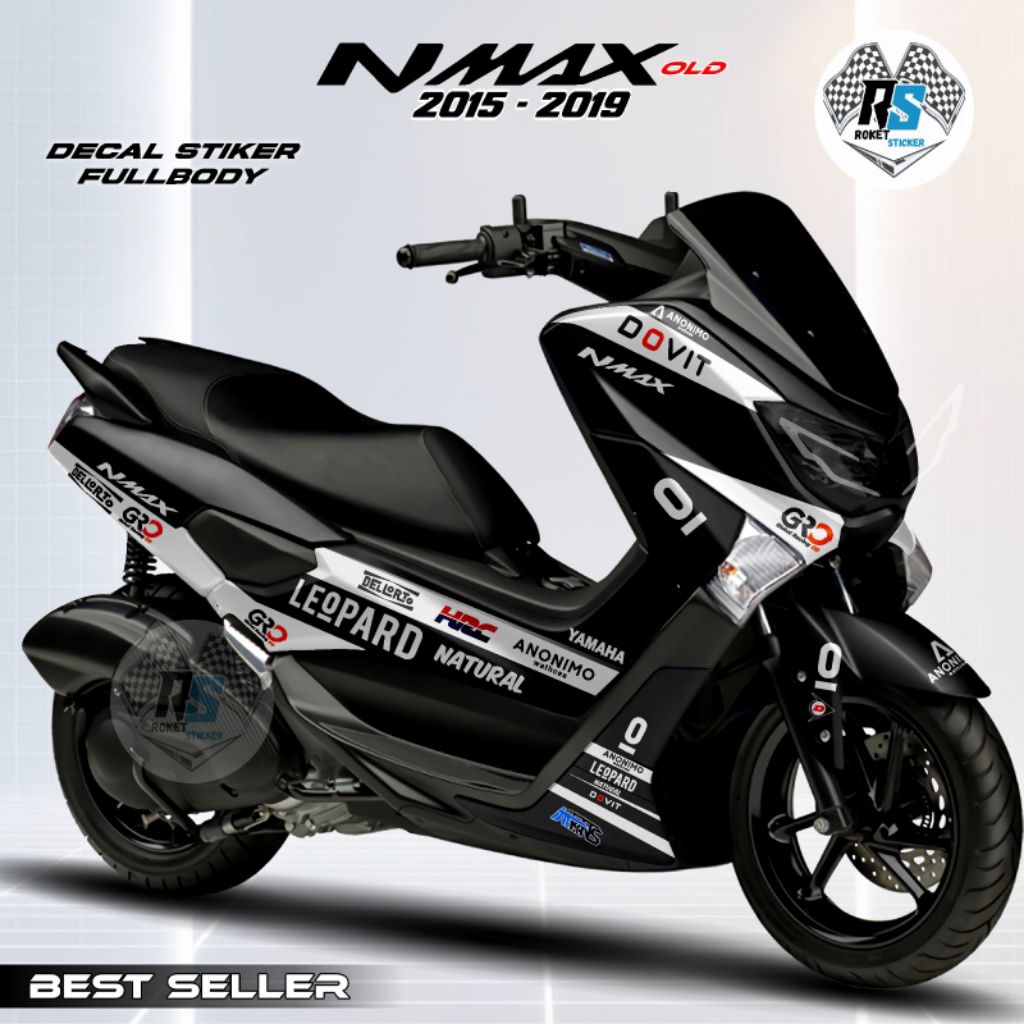 Decal Sticker Fullbody Nmax Old 2015-2019/ Motif Leopard HRC