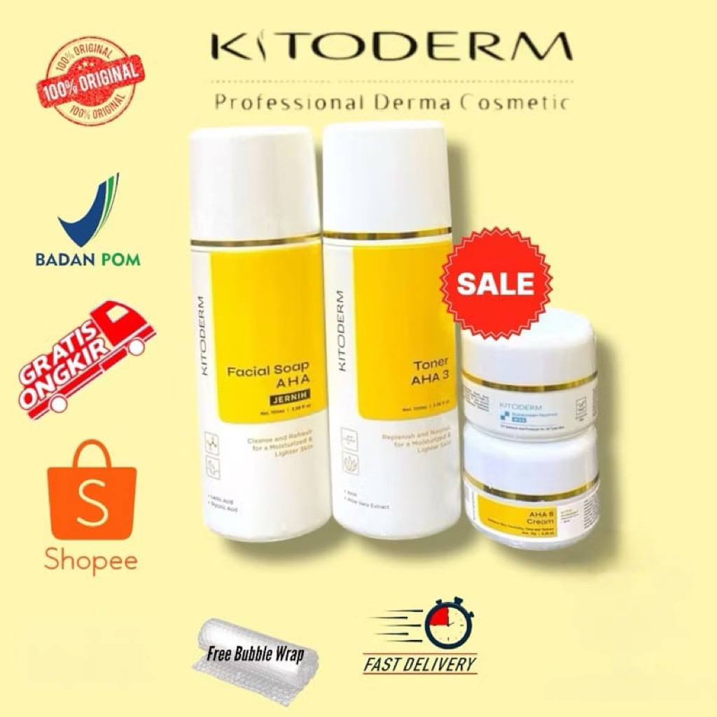 Kitoderm paket AHA penghilang flek hitam