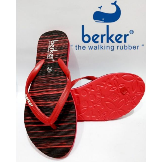SANDAL JEPIT WANITA BERKER GAHARU LADIES BLK/RRD