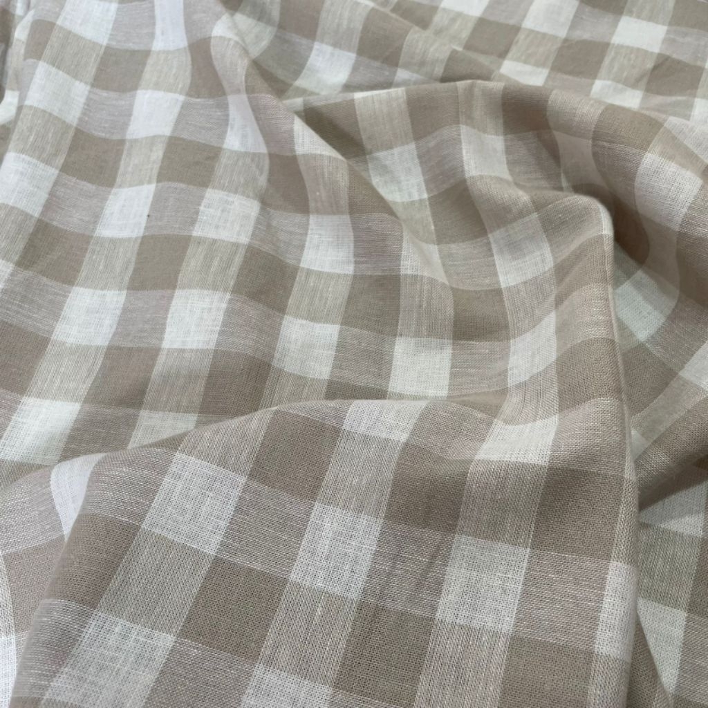 kain linen kotak-kotak/kain linen