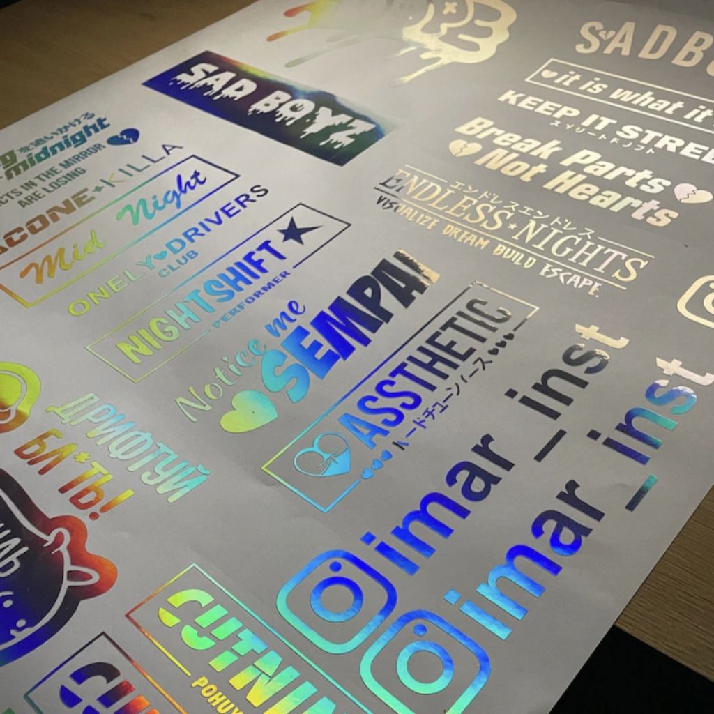 

Custom Stiker | Cutting Stiker Custom Bebas Request Nama Logo Sendiri dan Ukuran