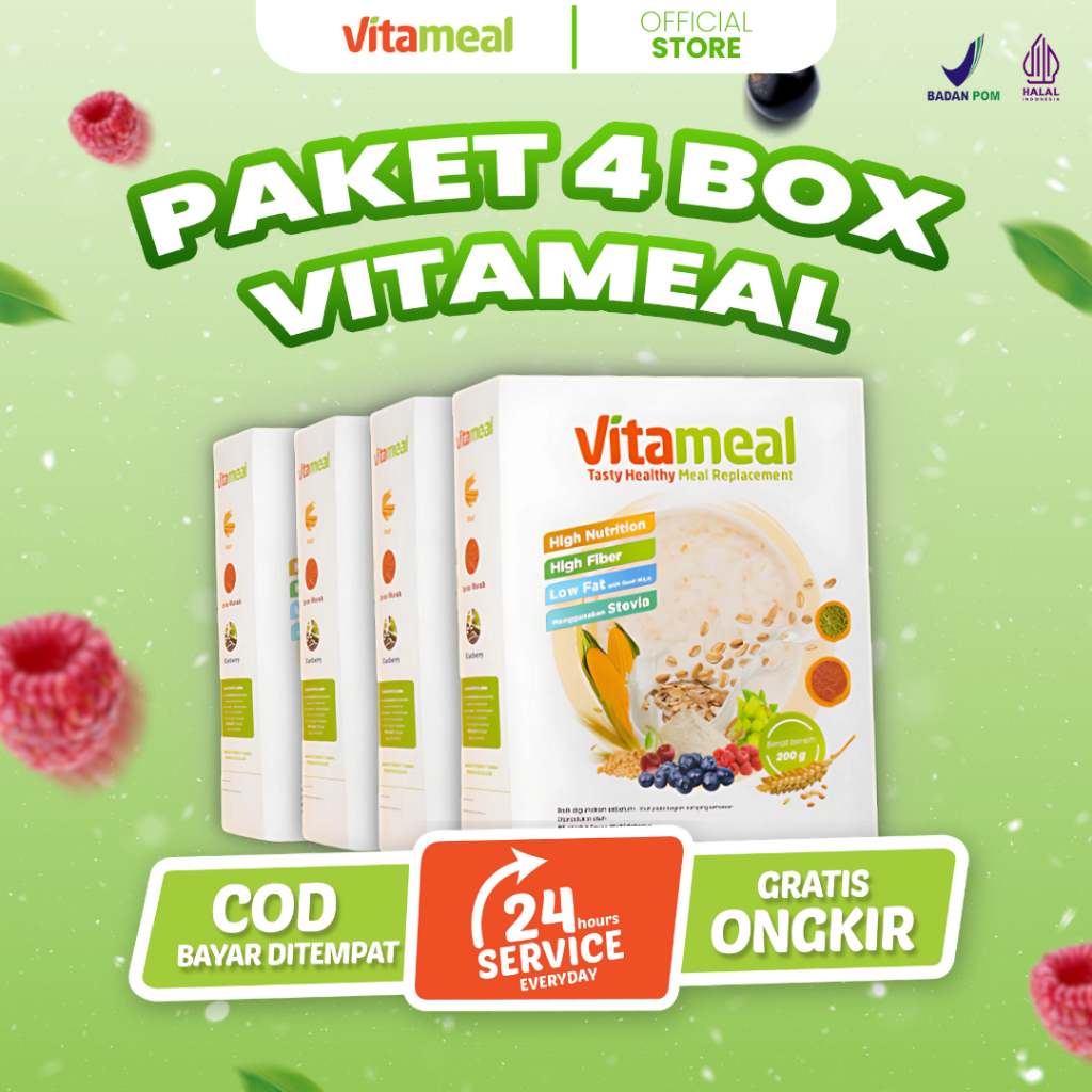 

[ HEMAT ] PAKET 4 BOX - Sereal Vitameal Sehat Solusi Diabetes Kolesterol Gerd Diet Hipertensi VITAMINILK HERBAL