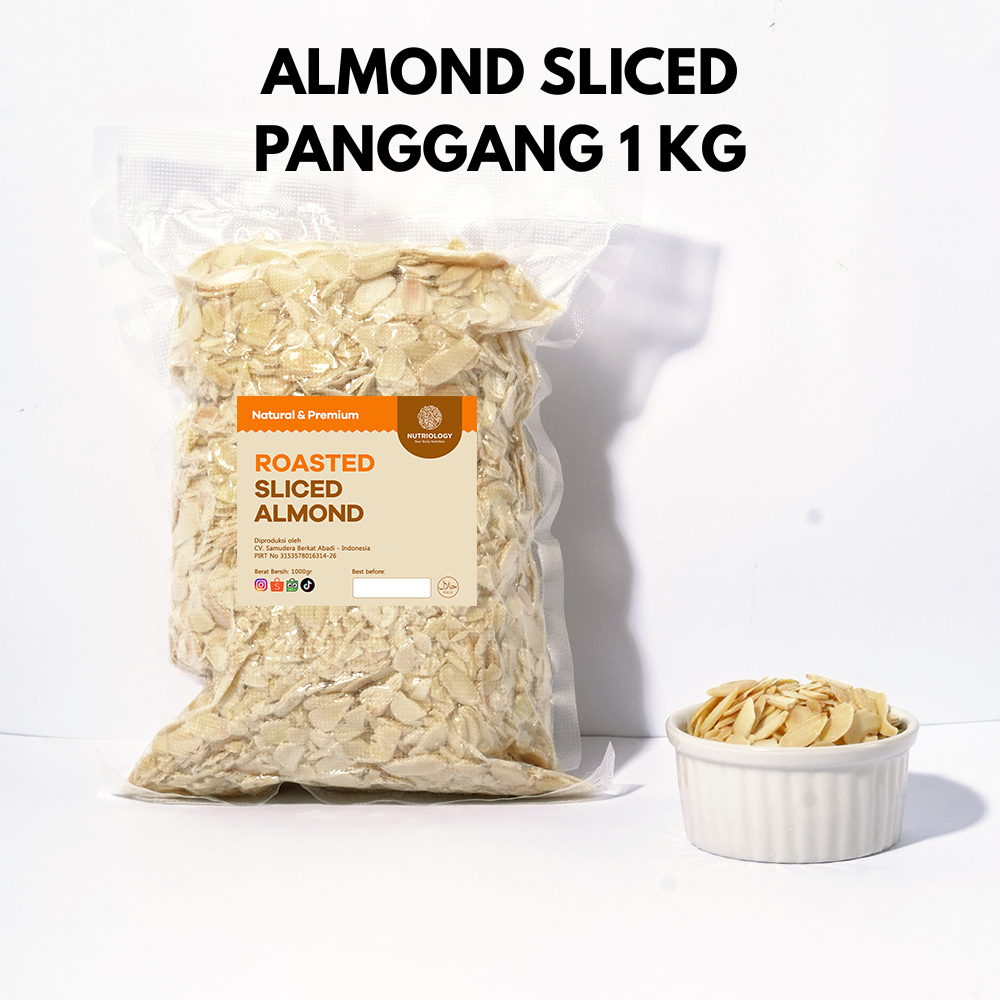 

Almond Sliced panggang 1 kg Nuts roasted iris Natural Premium Alami Healthy nuts superfood Snack Crunchy