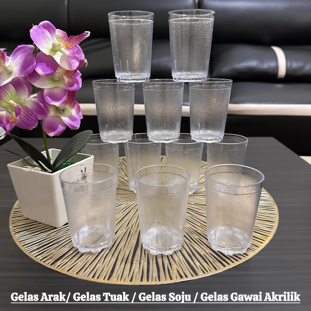 Gelas mug plastik polos 250 ml - Gelas plastik tebal - Gelas Plastik Bening 250 ml - Gelas Bening Se