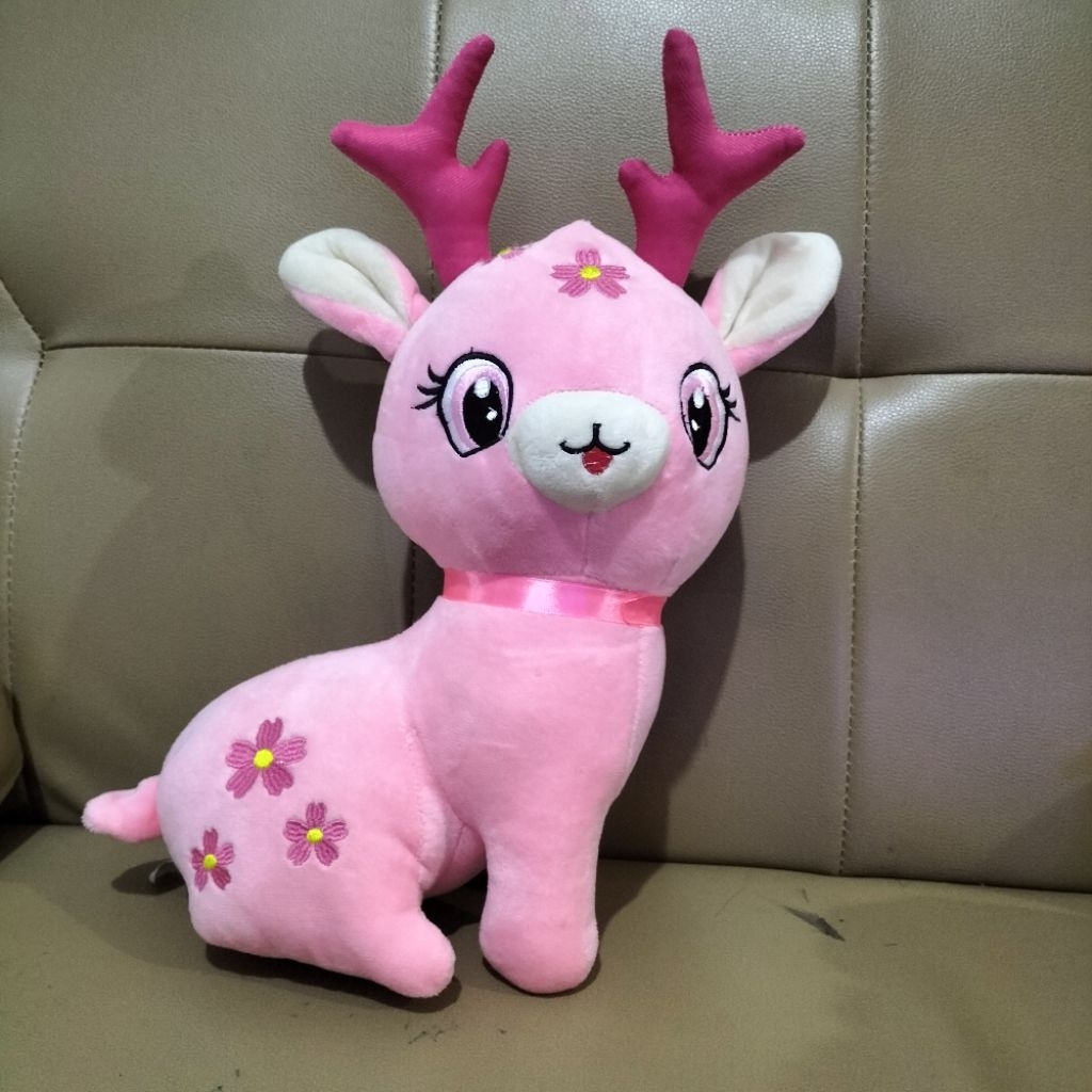 Boneka lembut boneka Rusa pink