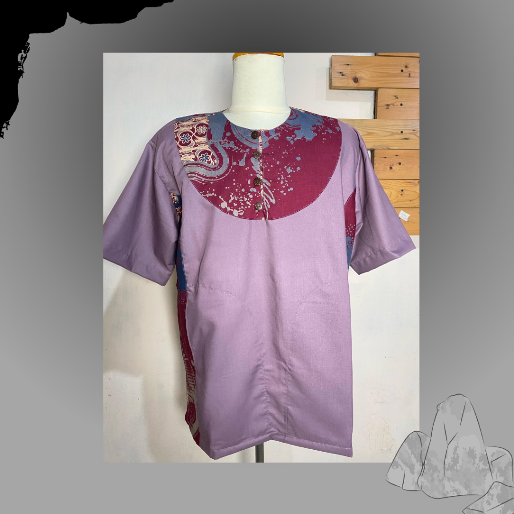 baju koko warna taro pria