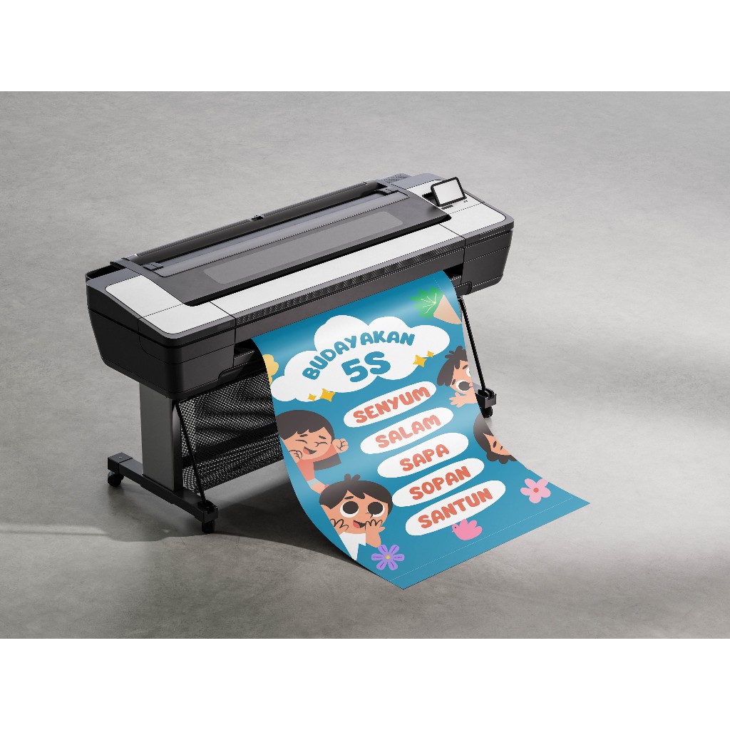 

Poster Sekolah Budayakan 5S Model Biru Keren