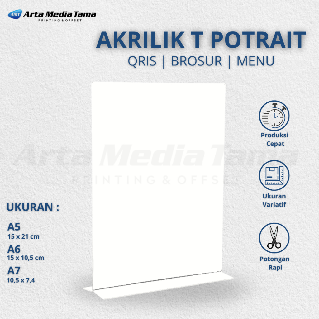 

TEMPAT BROSUR AKRILIK T POTRAIT | AKRILIK STAND | QRIS STAND | STAND DISPLAY | DUDUKAN DISPLAY