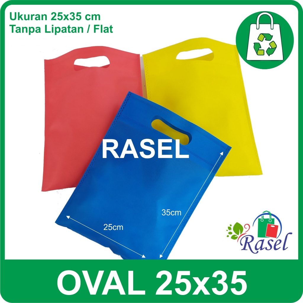 

25x35 OVAL Goodie Bag souvenir event murah Tas Kain Spunbond