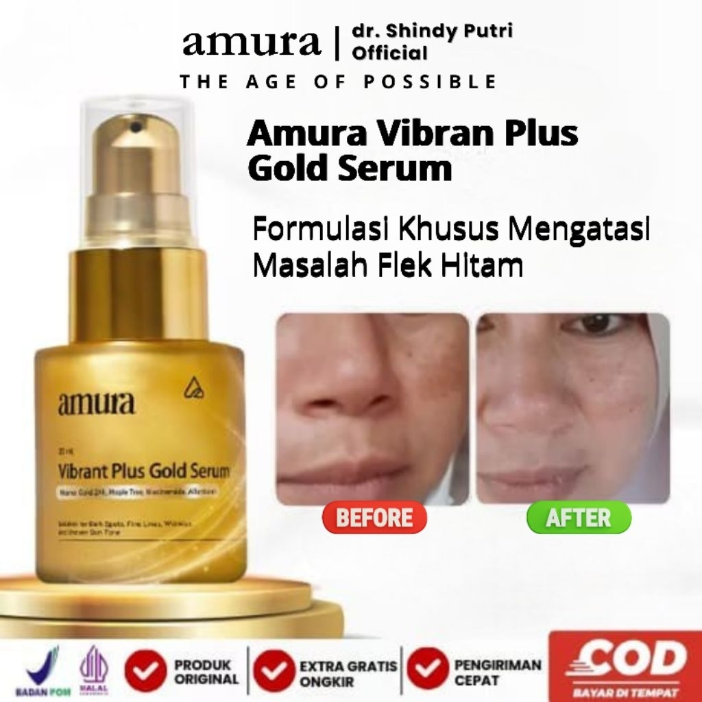 Amura Gold Serum | Serum Anti-Aging & Mencerahkan Wajah – BPOM Original