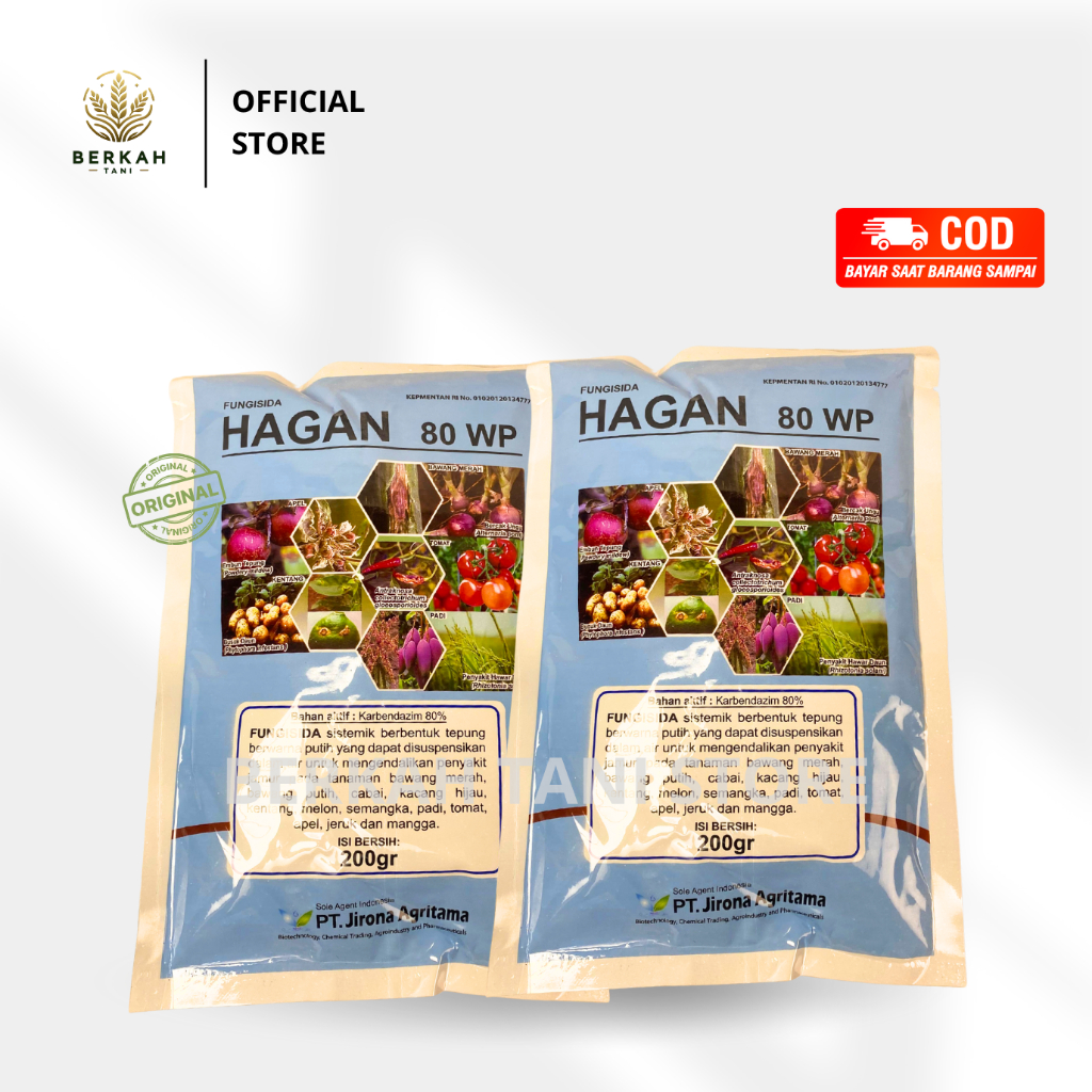 FUNGISIDA HAGAN 80 WP 200GR KARBENDAZIM 80%
