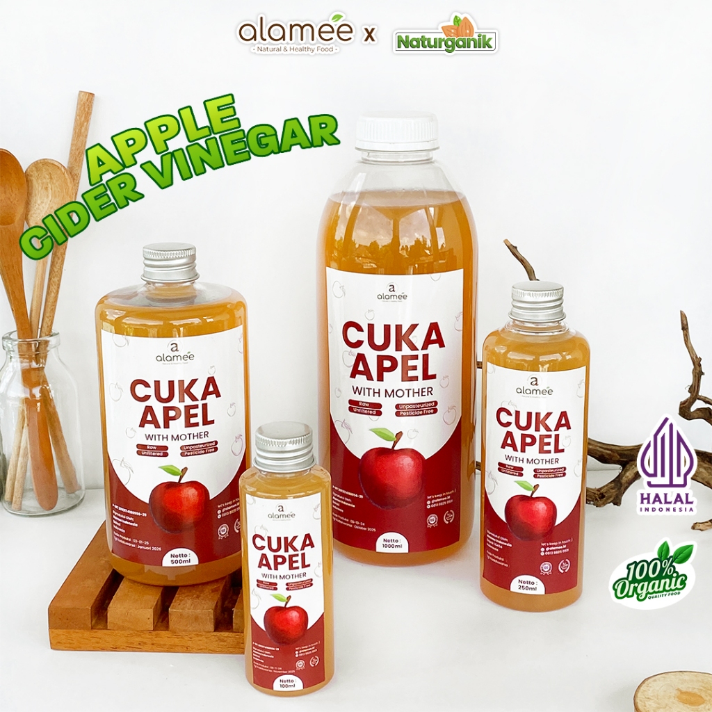 

ALAMEE Cuka Apel Original With Mother Organik Apple Cider Vinegar Vinega Sari Buah Naturganik