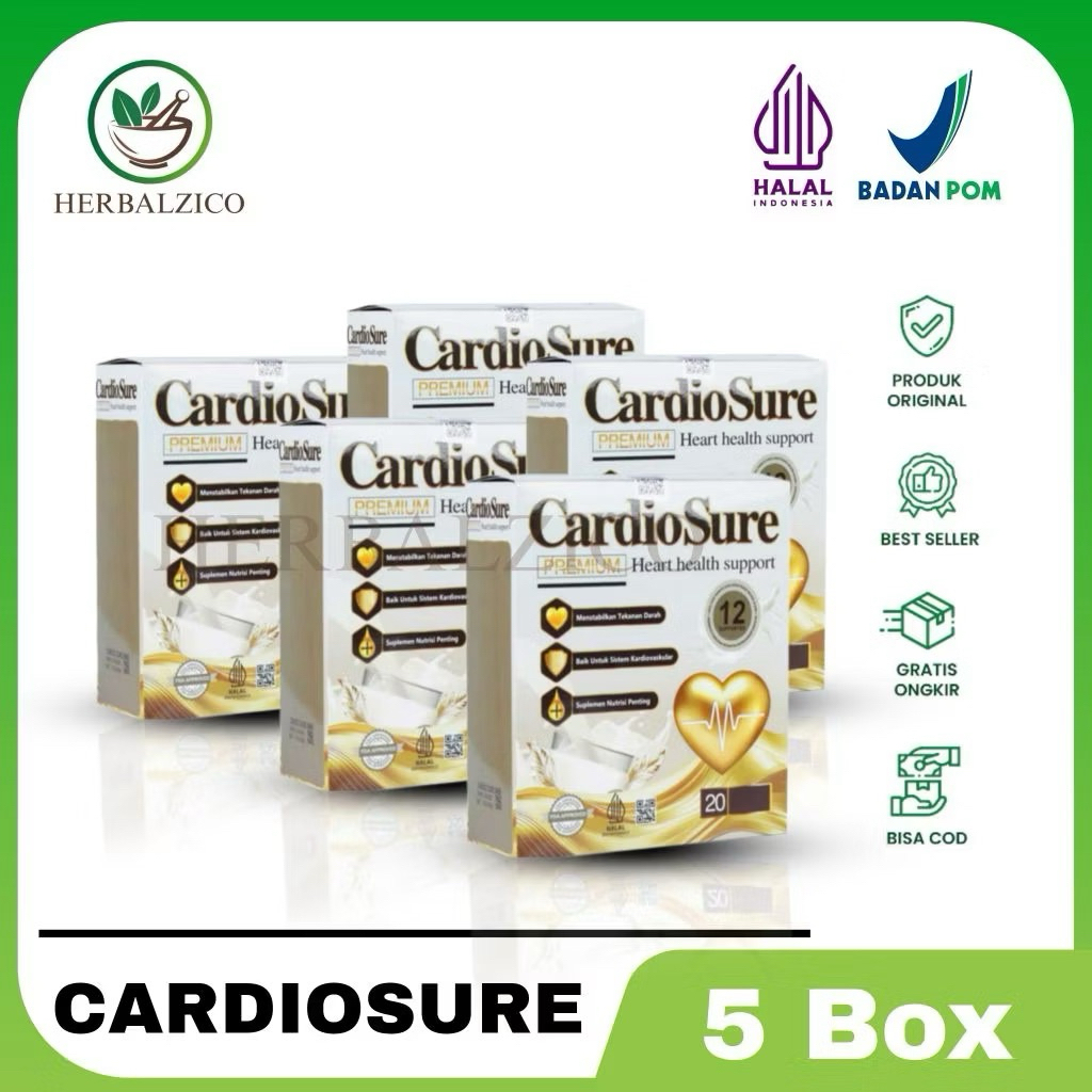 

CARDIOSURE 5 BOX SUSU BUBUK MILK HERBAL ALAMI ASLI ORIGINAL MENGATASI KOLESTEROL LEMAK ASAM URAT