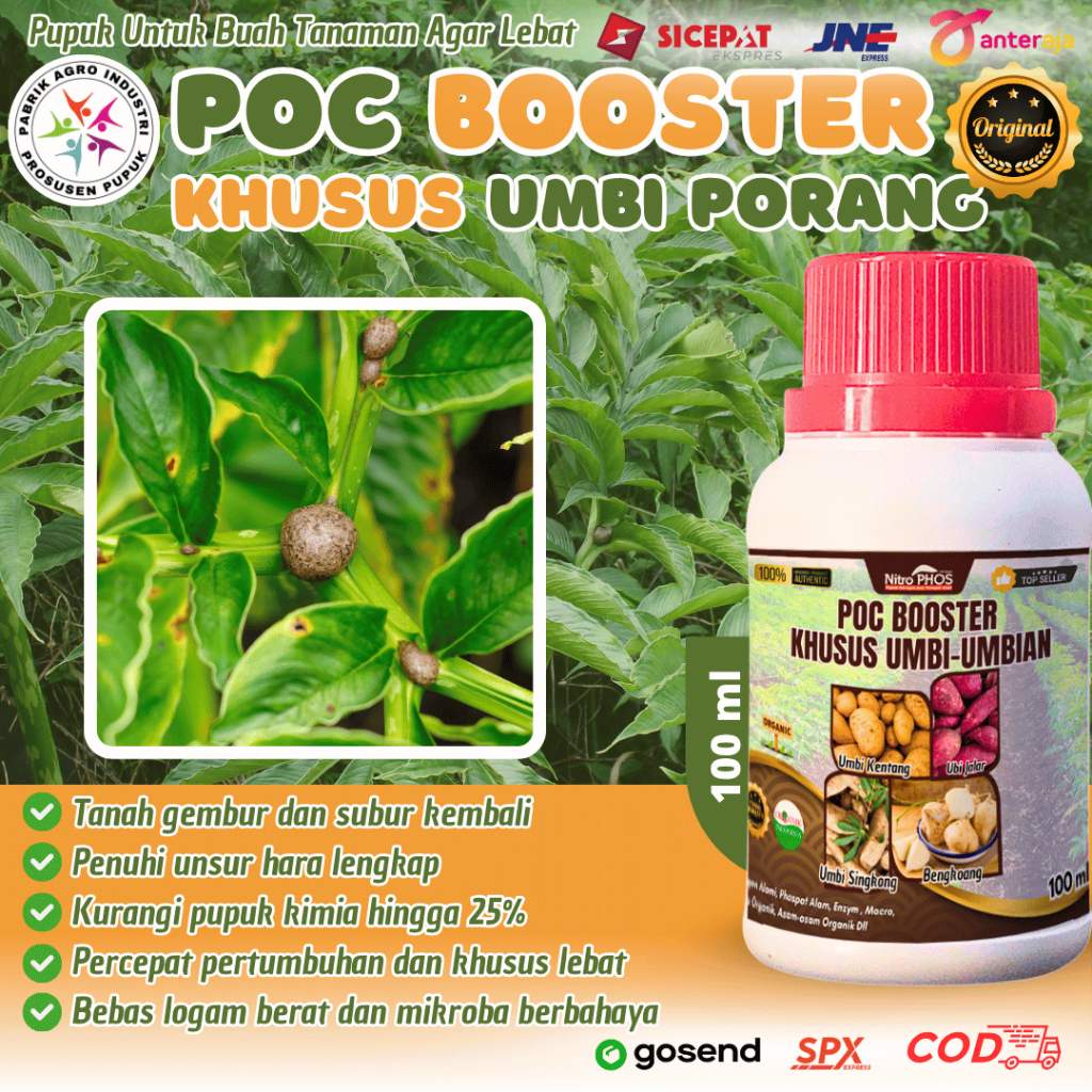 Pupuk Umbi Porang, Pupuk pelebat Umbi Porang 1 Liter, Pupuk Poc Booster Umbi Porang Panen Melimpah