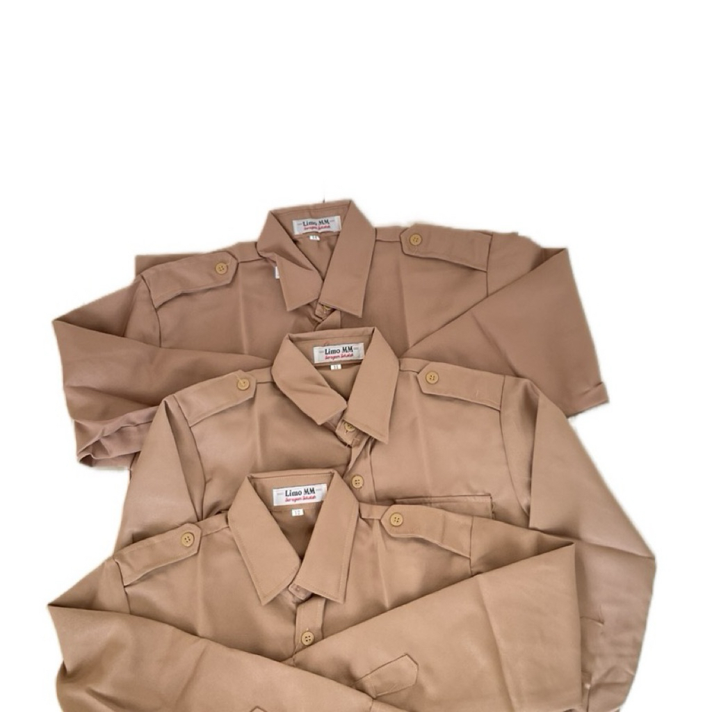 

Baju seragam sekolah pramuka limo MM lengan panjang kantong atas