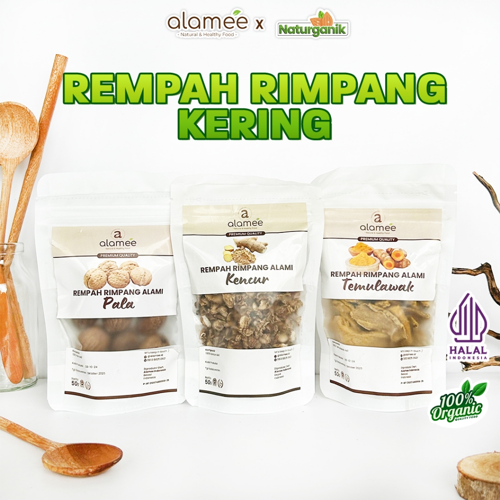 

ALAMEE Bumbu Rempah Kering 50gr Temulawak Jahe Ketumbar Lengkuas Kayu Manis Cengkeh Spice Naturganik