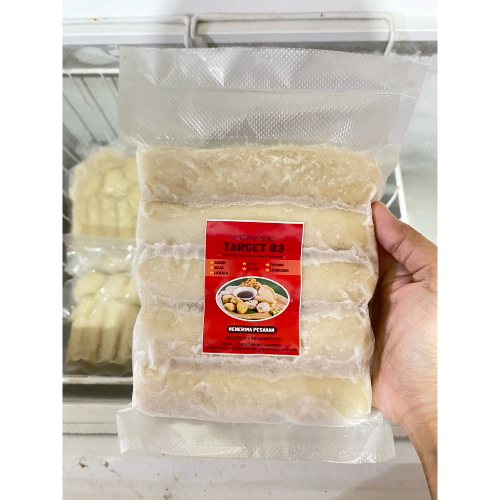

Pempek Target Frozen Lenjer besar isi 5 lenjer Asli Ikan | Extra cuko yang kental dan mantap