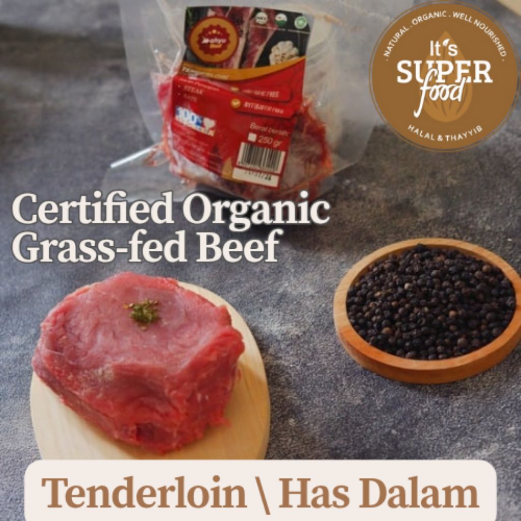 

Tenderloin / Has Dalam Organic Grasssfed Wahyu Beef | Local Premium Beef | Daging Sapi Lokal | Sapi Sehat | Daging Sapi Has Dalam | Daging Steak | Organik | Premium Quality | It's Superfood | Superfood Store