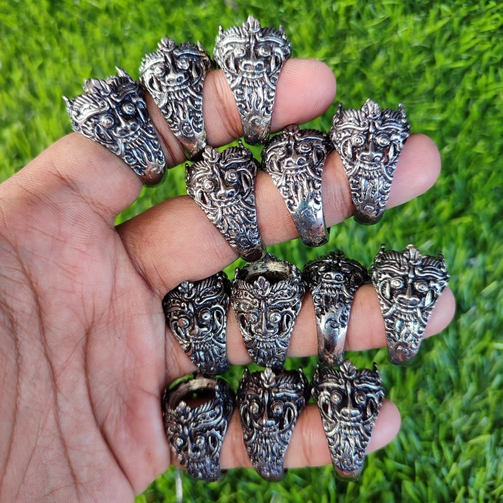 GROSIR RING ALPAKA HITAM BALI GIGI PREMIUM / EMBAN SUPER MOTIF NEW