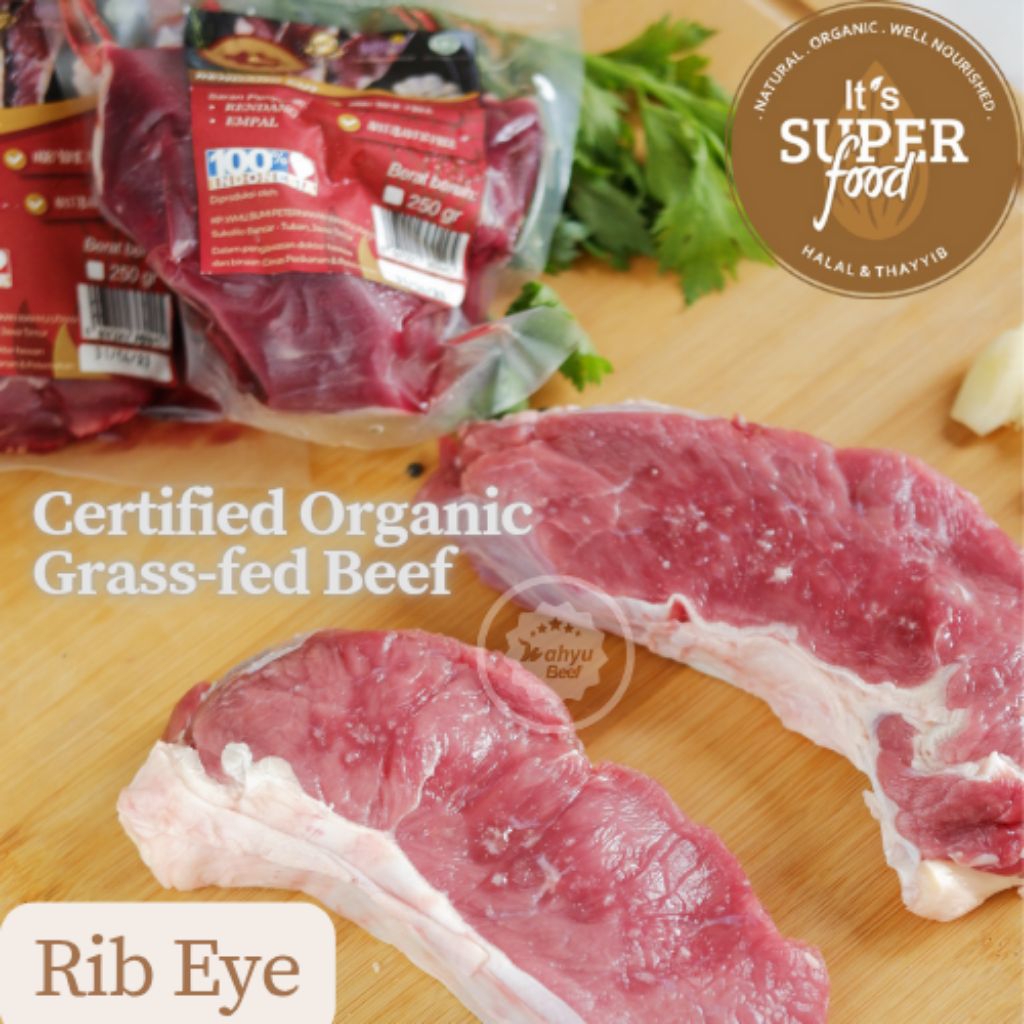

Rib Eye / Cube Roll Organic Grasssfed Wahyu Beef | Local Premium Beef | Daging Sapi Lokal | Sapi Sehat | Daging Sapi | Has Luar | Has Dalam | Daging Steak | Organik | Premium Beef | It's Superfood | Superfood Store