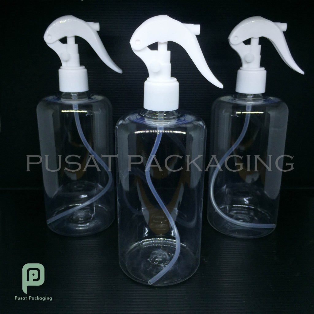 Botol Trigger Spray 500ml Plastik PET / Botol Spray Bening 500ml / BSTB500