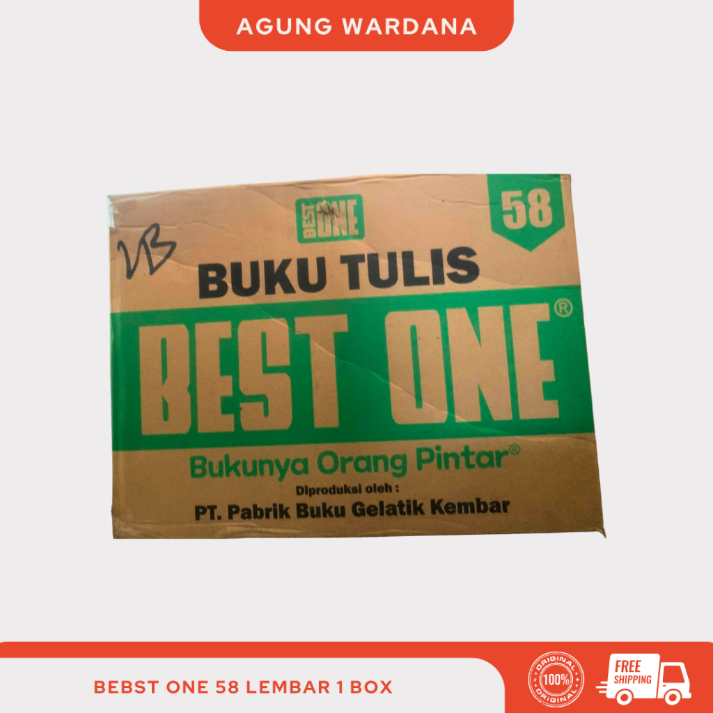 

BUKU TULIS BEST ONE 58 LEMBAR 1 BOX / DUS ISI 24 PAK (240 PCS)