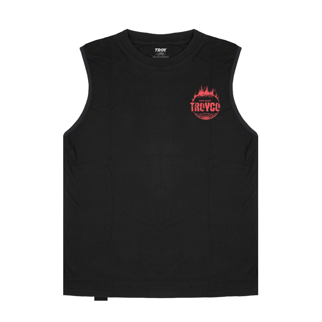 Troy Company Singlet Sleeveless Tshirt Black Brunee - Kaos Tanpa Lengan Hitam TS 3228