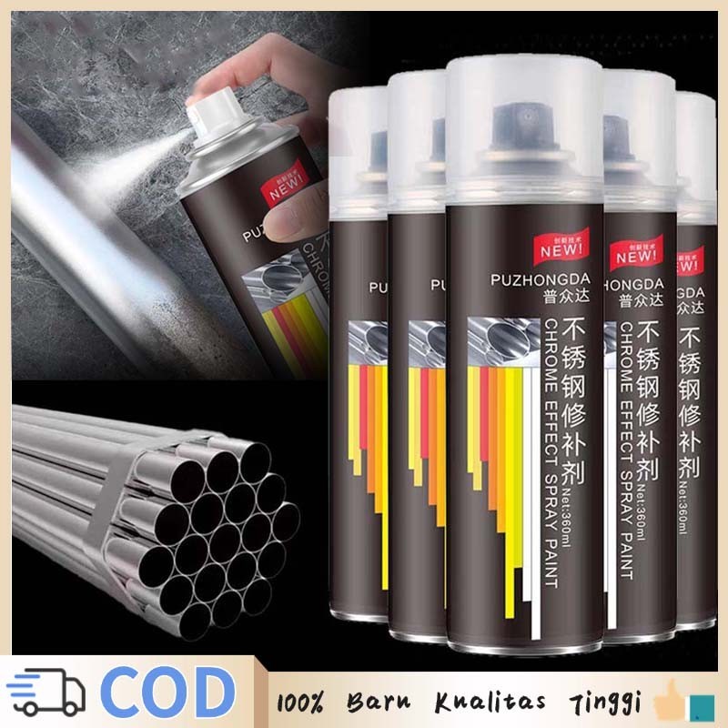 Cat Krom Anti Karat Cat Semprot Besi Baja Pilox Velg Motor Spray Paint Chrome Cat Semprot Rangka 550
