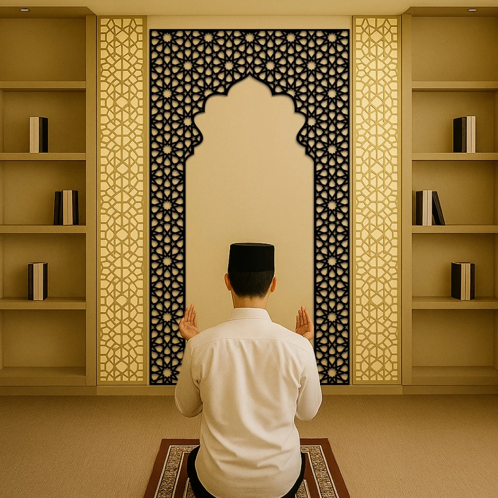 DEKORASI INSPIRATIF - Dekorasi Hiasan Dinding MIHRAB MUSHOLA ORNAMEN ALLAH MUHAMMAD