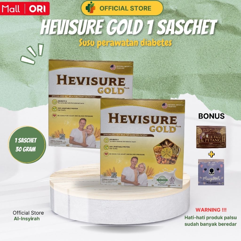 

1 SACHET HEVISURE GOLD MILK / SUSU HEVISURE SUSU DIABETES / HEVISURE SUSU DIABETES KENCING MANIS