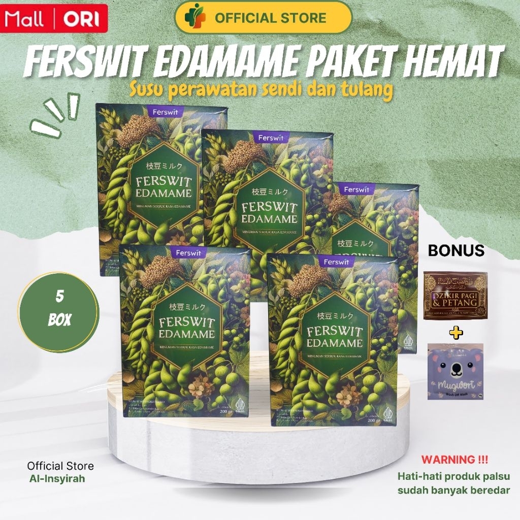

FERSWIT Paket 5 Minuman Susu Edamame Isi 200GR