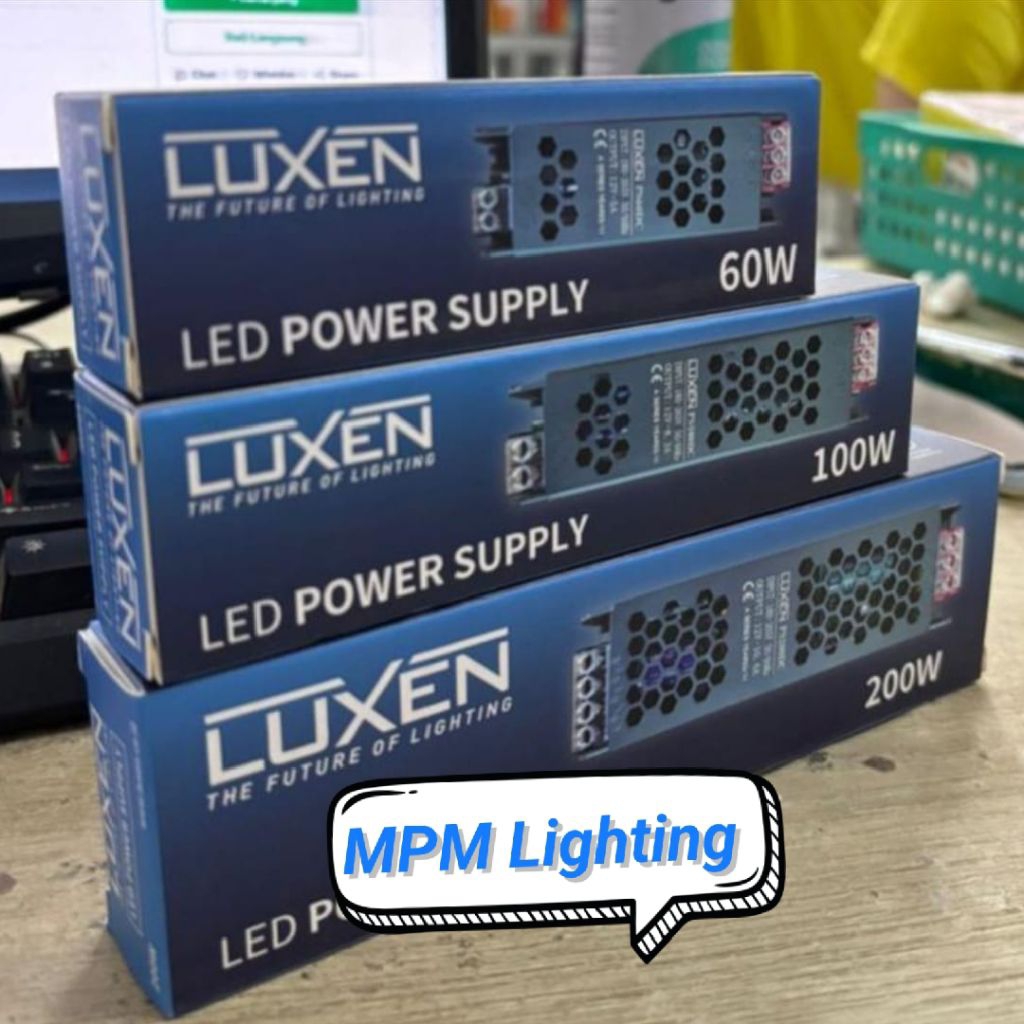 LUXEN Power Supply Slim 12V 60w 100w 200w 300w / Trafo Adaptor LED Driver 12V 60w 100w 200w 300w