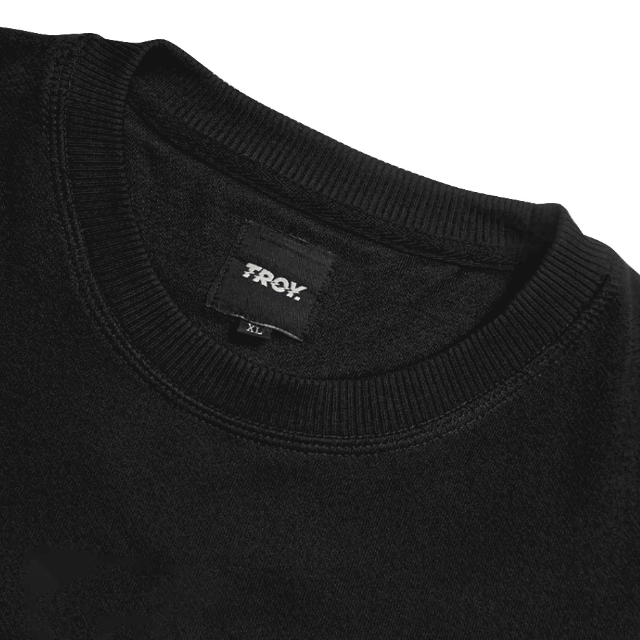 Troy Company Sweater Crewneck Black Surging - Sweater Hitam SW 3229