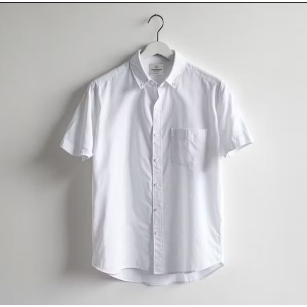 Kemeja Cotton ciga pendek putih