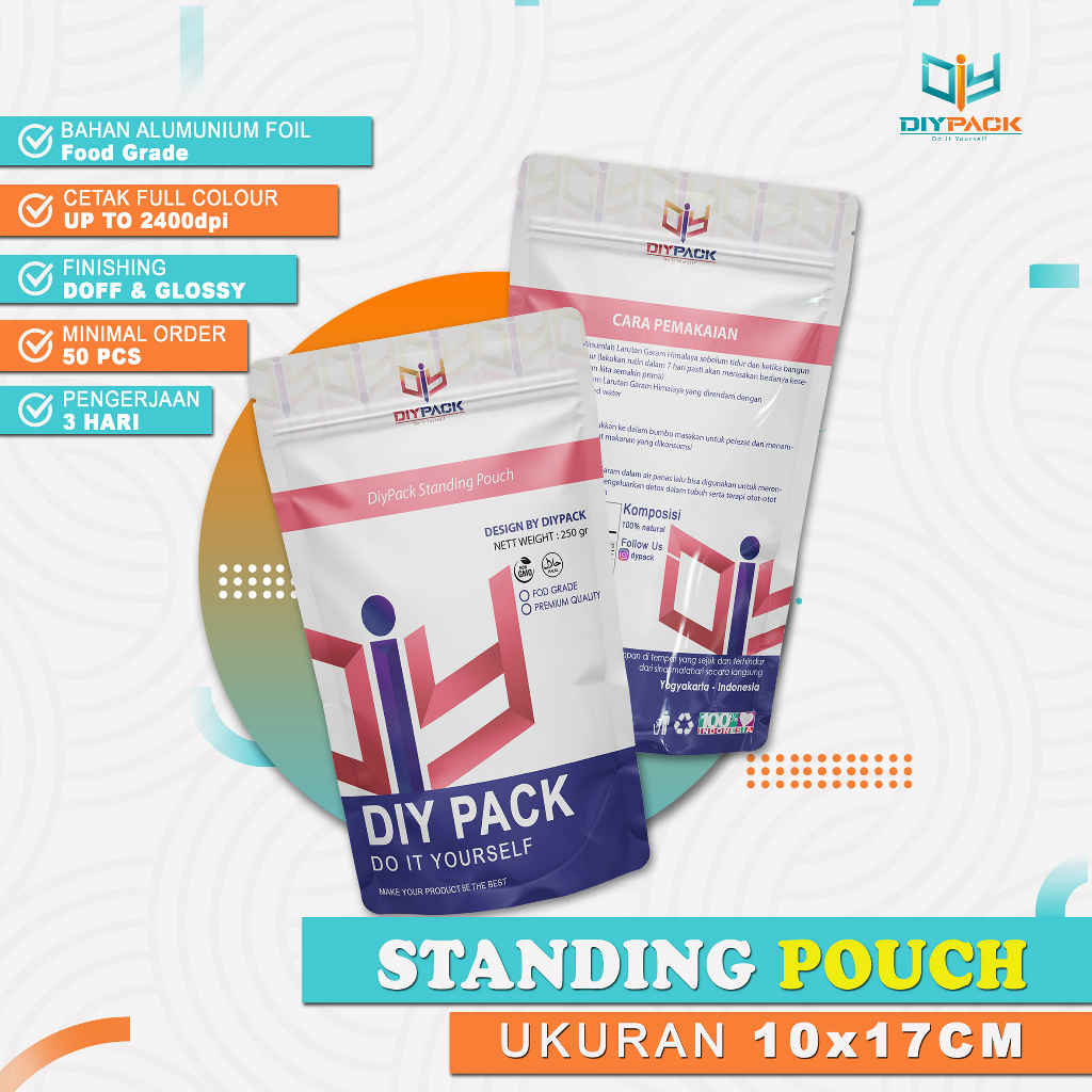 

Cetak Kemasan Standing Pouch Ukuran 10x17cm