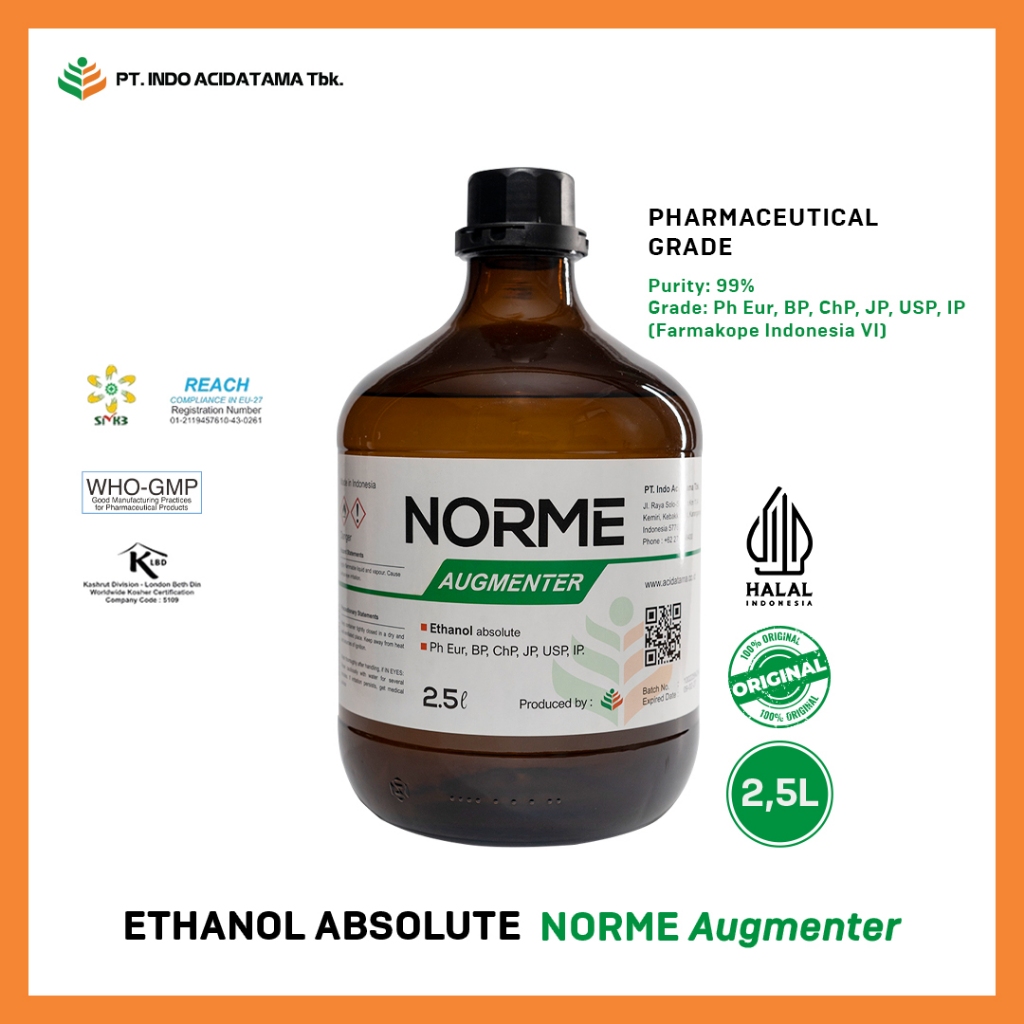 Ethanol 99% Norme Augmenter / Ethanol Pharmaceutical / Alkohol 99% / Etanol / Ethanol / Etil Alkohol