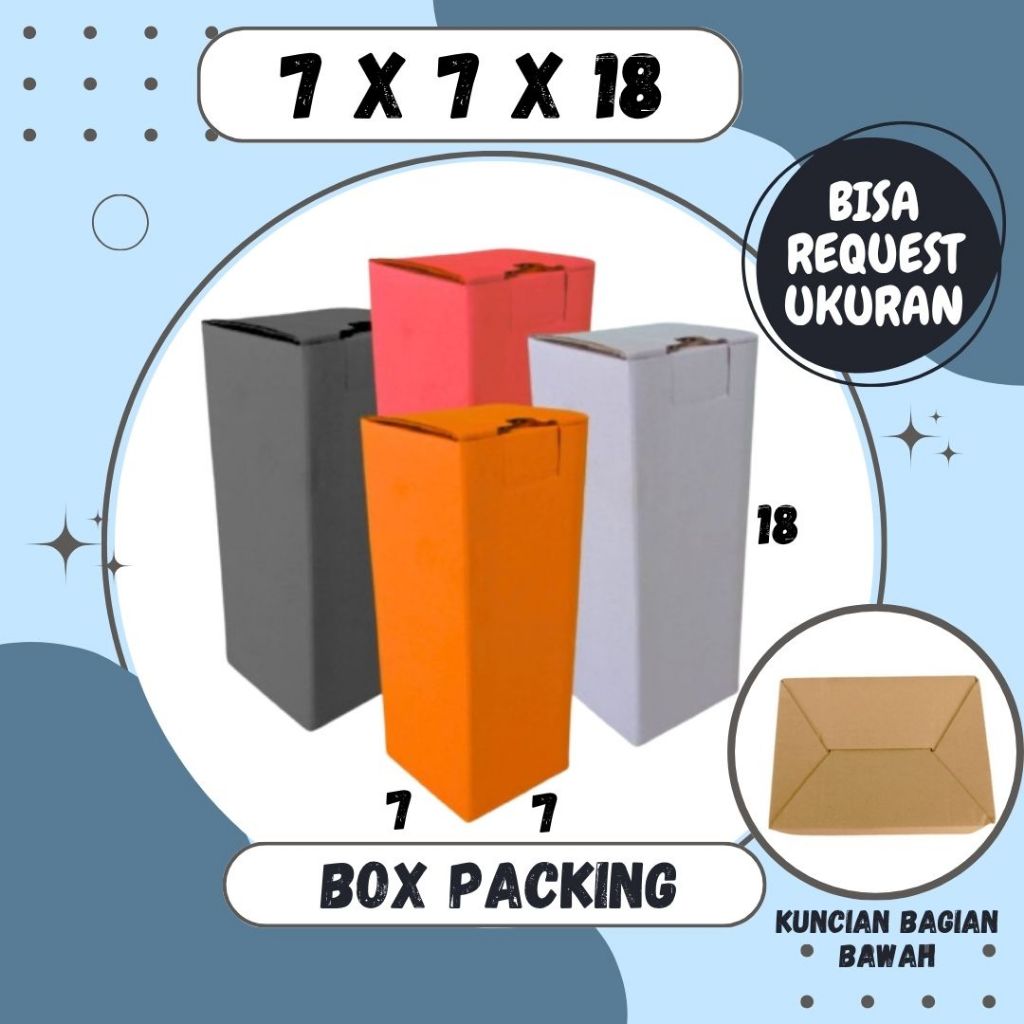 

Kardus 7x7x18 Packing Olshop Box A0 Dus Kotak Kemasan Botol Tumblr Souvenir Madu Parfum Kardus Balap