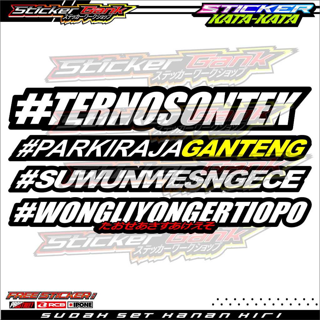 

STICKER KATA-KATA "TERNO SONTEK" VYNIL PREMIUM SUPER GLOSSY