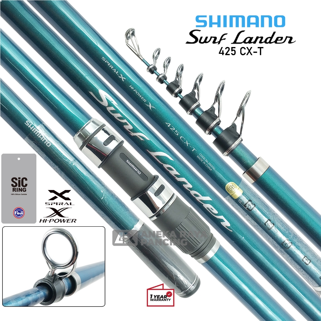 Joran Teleskopik Shimano SURF LANDER 405 s/d 425 | X Hi Power Blank | Surf Casting | Aneka Raya Panc