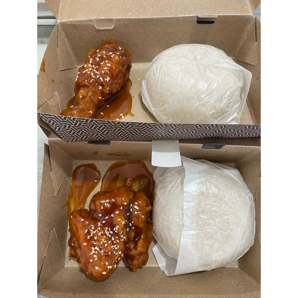 

paket nasi/kentang fried chicken saus bbq