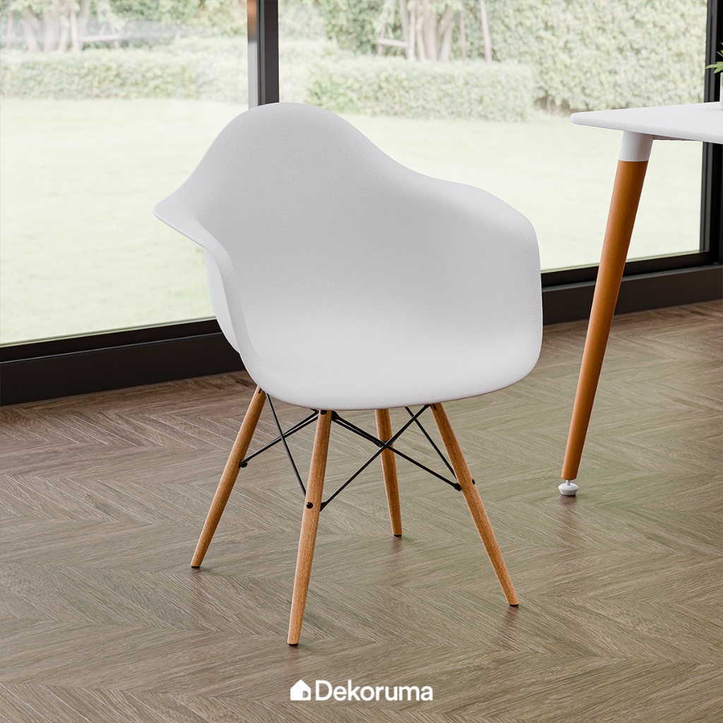 Dekoruma TOBY Kursi Makan Minimalis Berlengan / Kursi Cafe Plastik / Kursi Santai / Kursi Belajar Ne