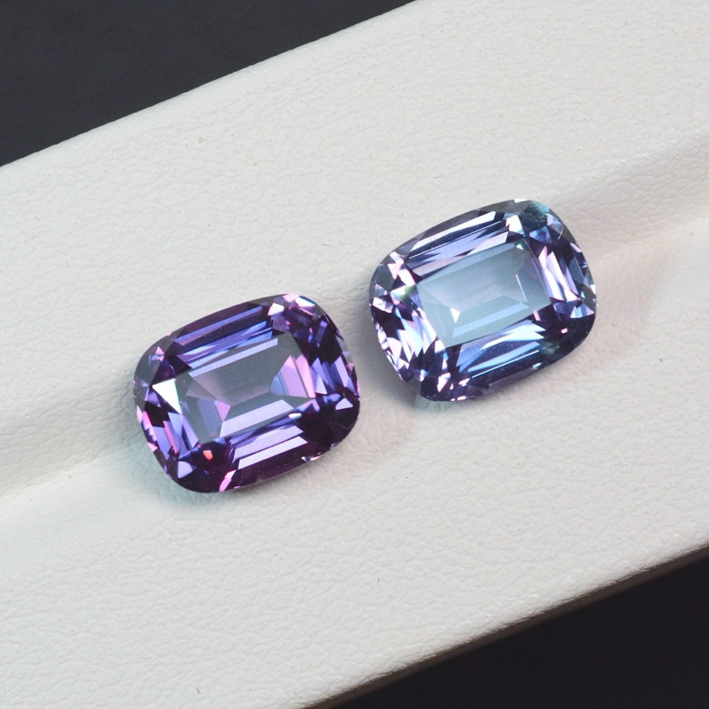 【100% Asli Lab Grown Diamond-Gem】-(Natural Blue Safir Color-Changing Gem)-FL-IF-VVS1-Color D PREMIUM