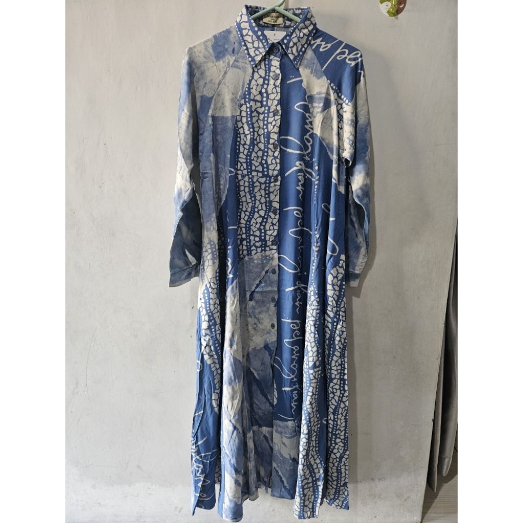 Loose Dress original Dian Pelangi Warna Biru/Dress/Gamis/Terusan/Oneset/Jaket/Inner/Outer/Topi/Kemej
